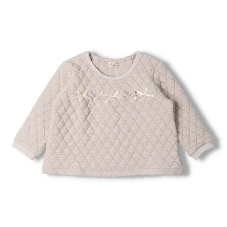 Knitted quilted sweatshirt with ribbon