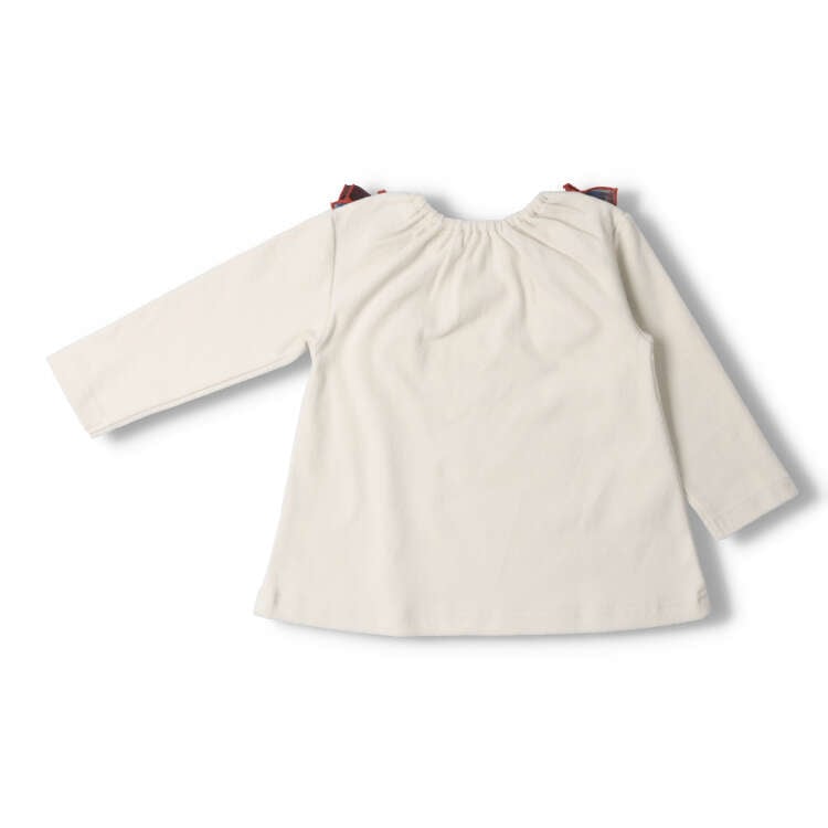 Long sleeve T-shirt with shoulder ruffles