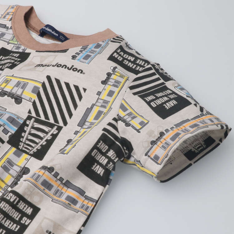 JR conventional line train whole pattern short-sleeved T-shirt