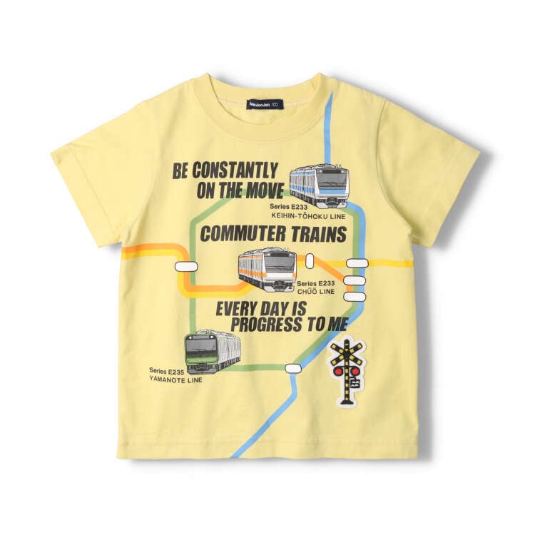 JR conventional line train route map print short-sleeved T-shirt