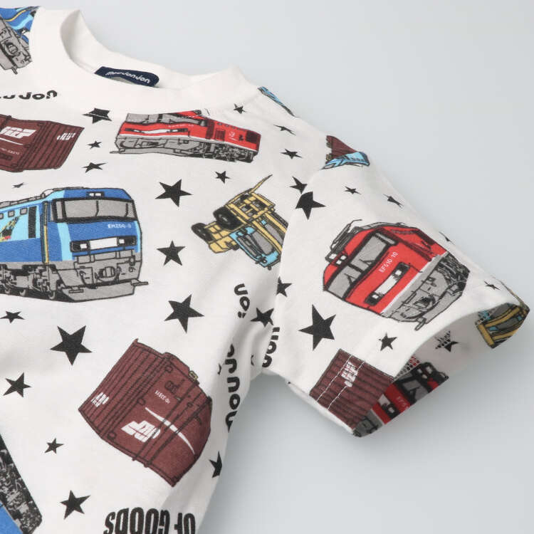 JR freight train pattern short sleeve T-shirt