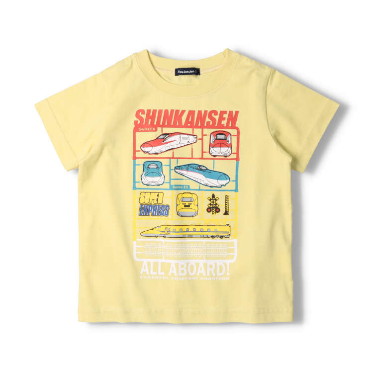 Shinkansen train plastic model print T-shirt