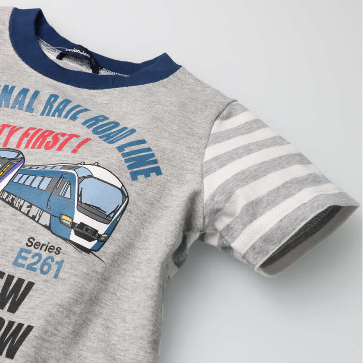 Conventional line limited express train print short-sleeved T-shirt