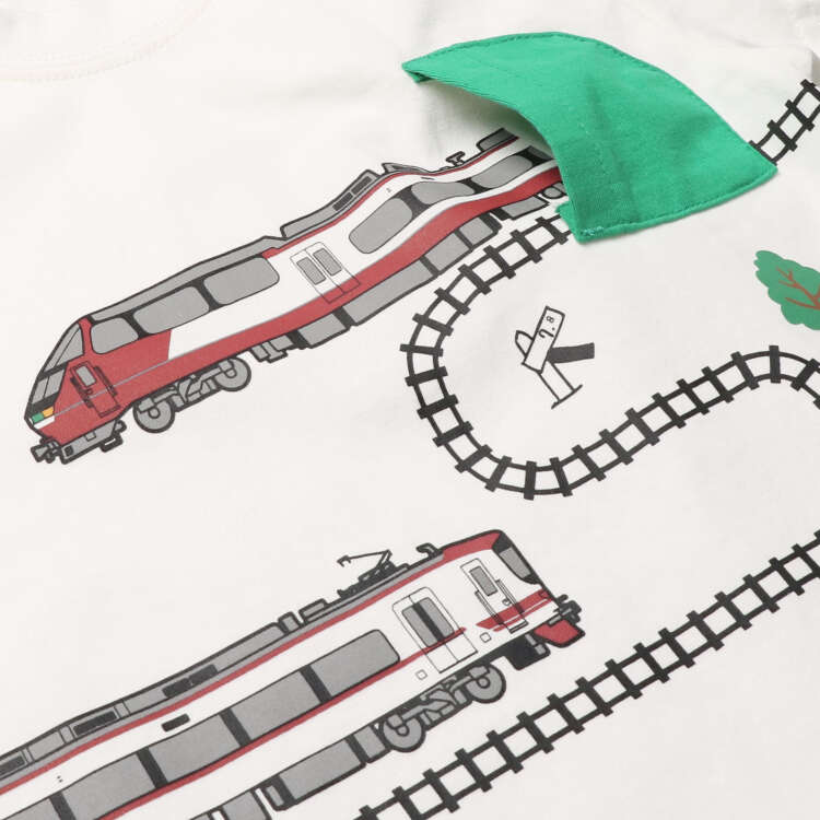 名铁火车隧道口袋短袖 T 恤