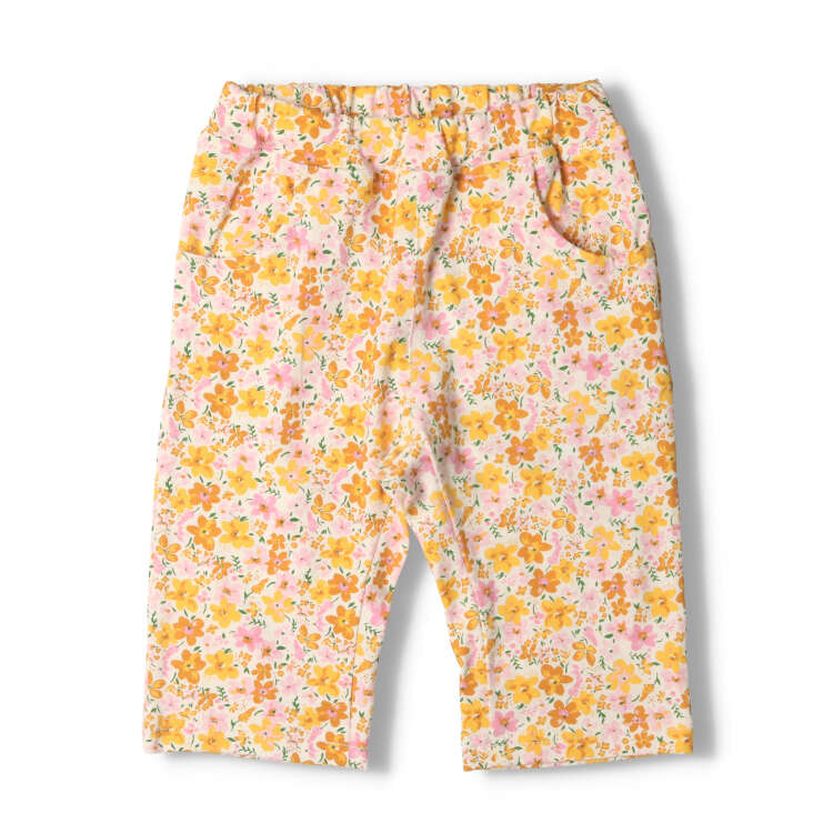 Flower pattern, check, plain 6/4 length shorts