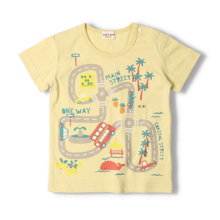 Short-sleeved T-shirt with car print