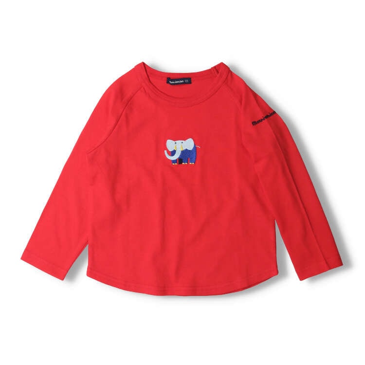 Long-sleeved T-shirt with animal/dinosaur embroidery