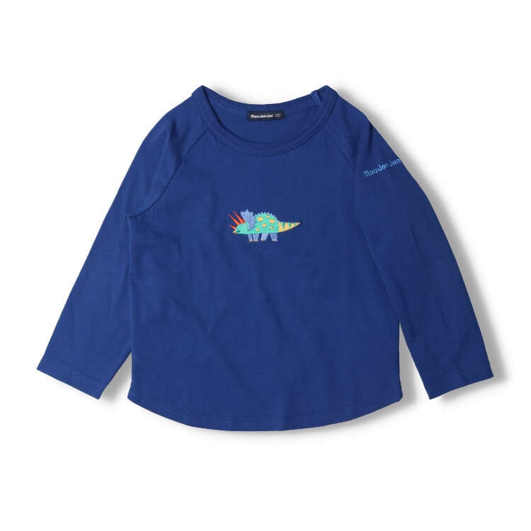 Long-sleeved T-shirt with animal/dinosaur embroidery