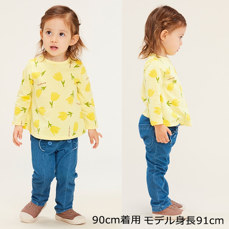 チューリップ柄総柄長袖Ｔシャツ | 子供服の通販はこどもの森