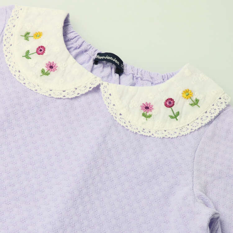お花刺繍衿付長袖Ｔシャツ | 子供服の通販はこどもの森 - メーカー直営公式