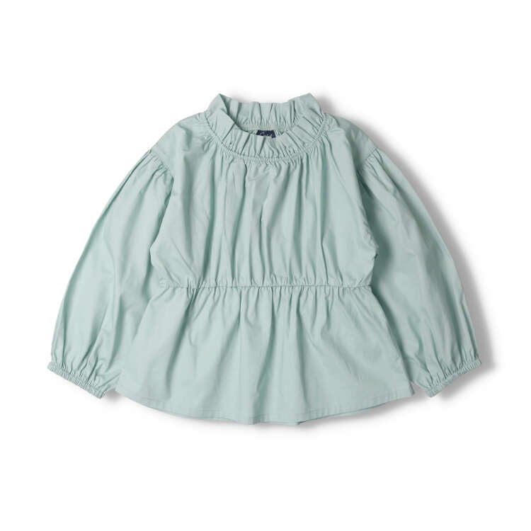 Floret / plain broad blouse