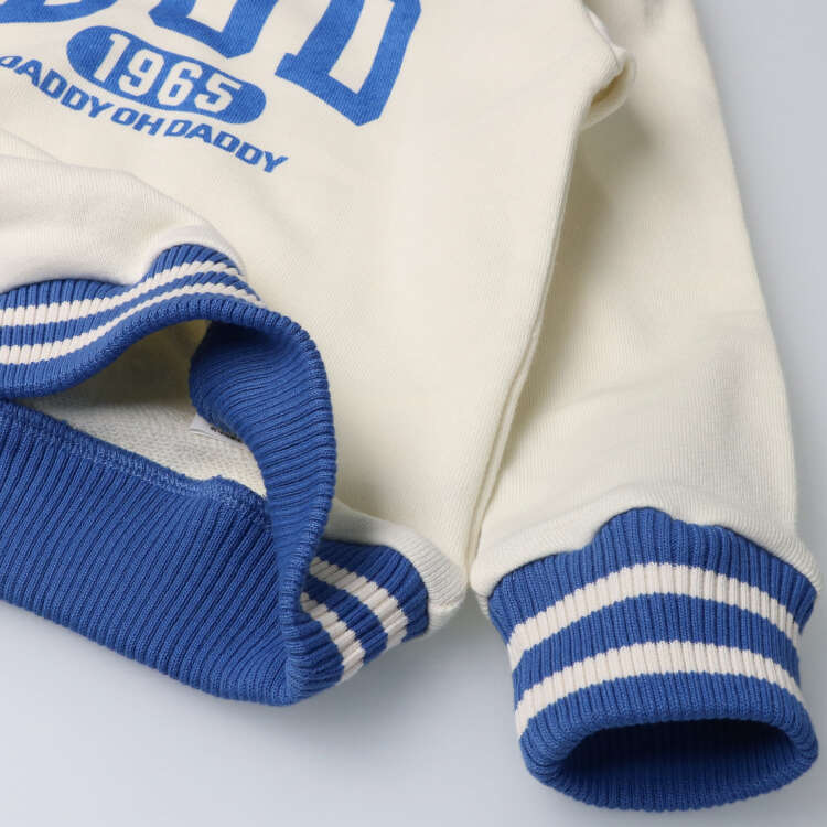 Logo print line rib fleece trainer