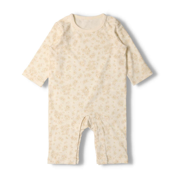 Small flower/dinosaur print T-all romper