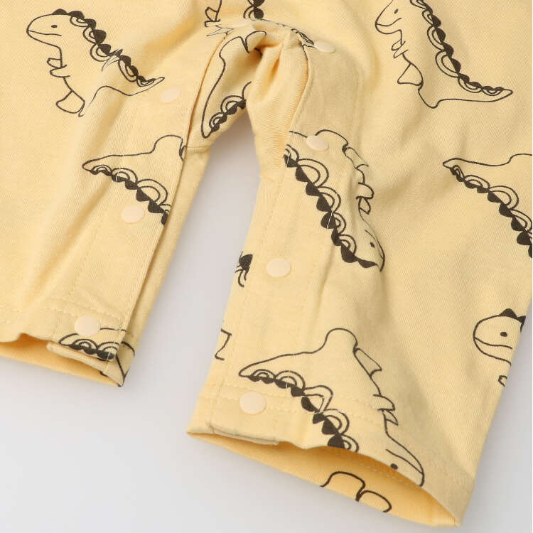 Small flower/dinosaur print T-all romper