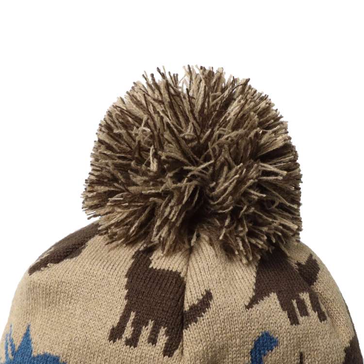 Acrylic knit hat with dinosaur ears