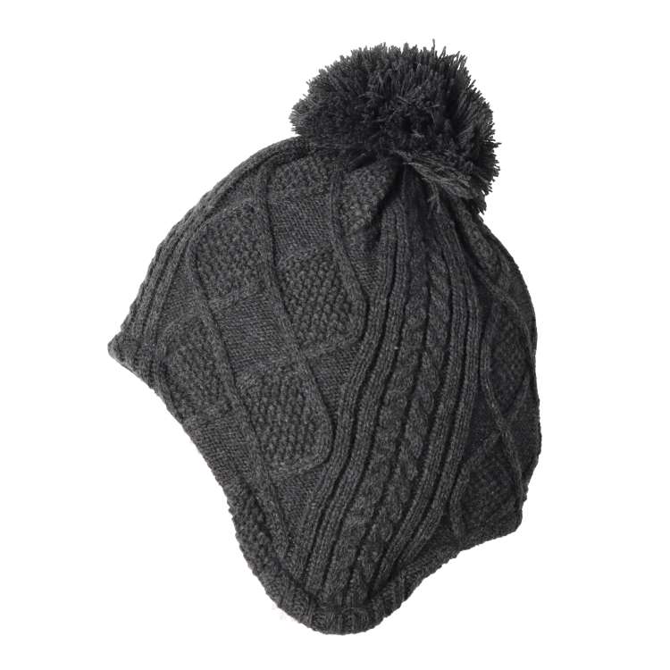 Cable knitted hat with ears