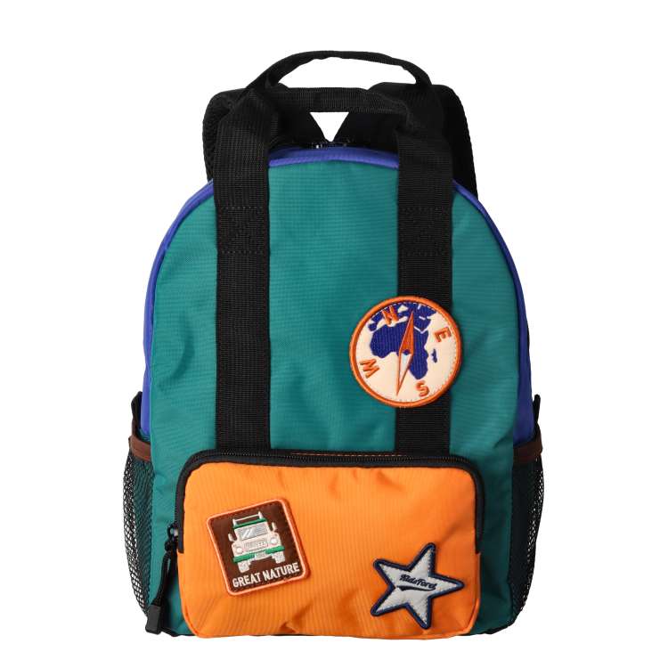 Water-repellent backpack with patch color scheme