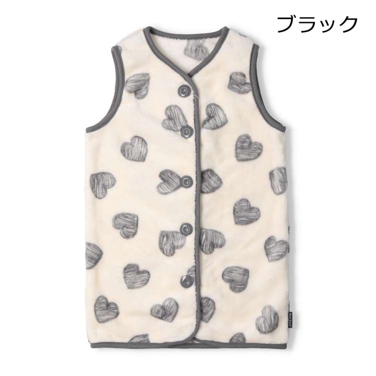 Heart and Working Car Pattern Boa Fleece Vest