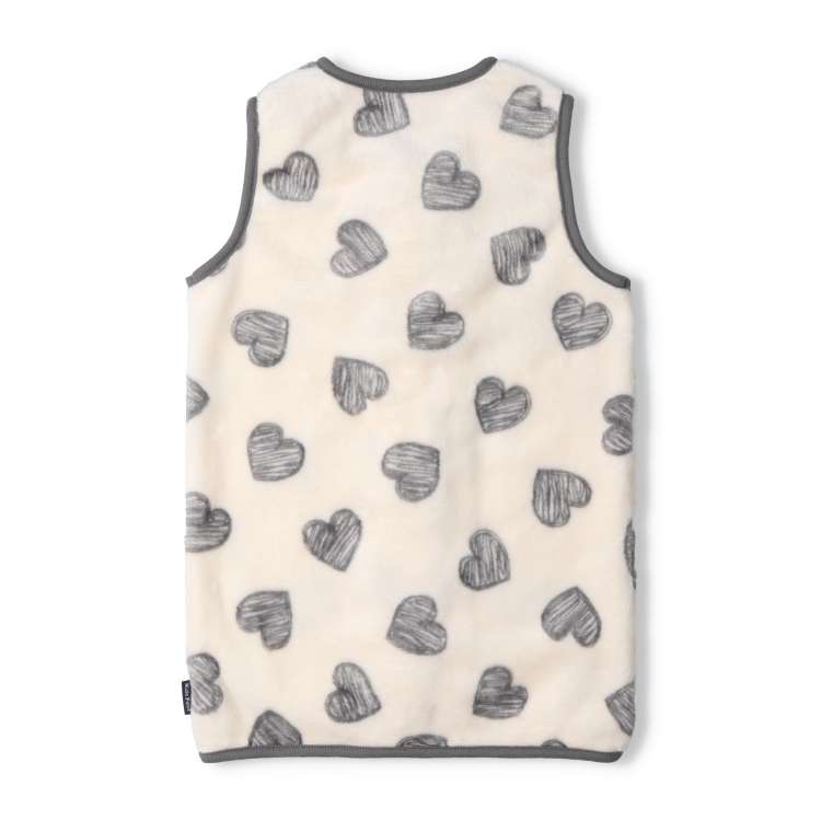 Heart and Working Car Pattern Boa Fleece Vest