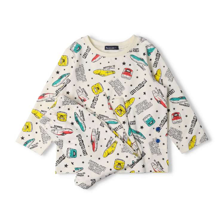 JR Shinkansen train print long sleeve pajamas