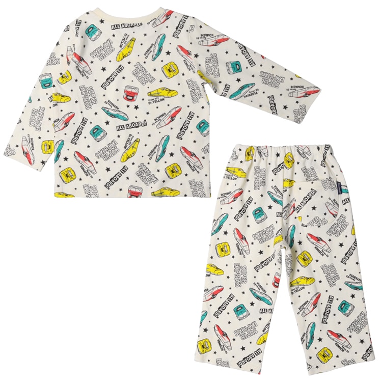 JR Shinkansen train print long sleeve pajamas