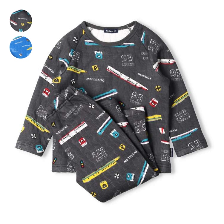 JR Shinkansen Train Print Long Sleeve Quilted Pajamas