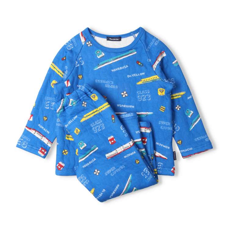 JR Shinkansen Train Print Long Sleeve Quilted Pajamas