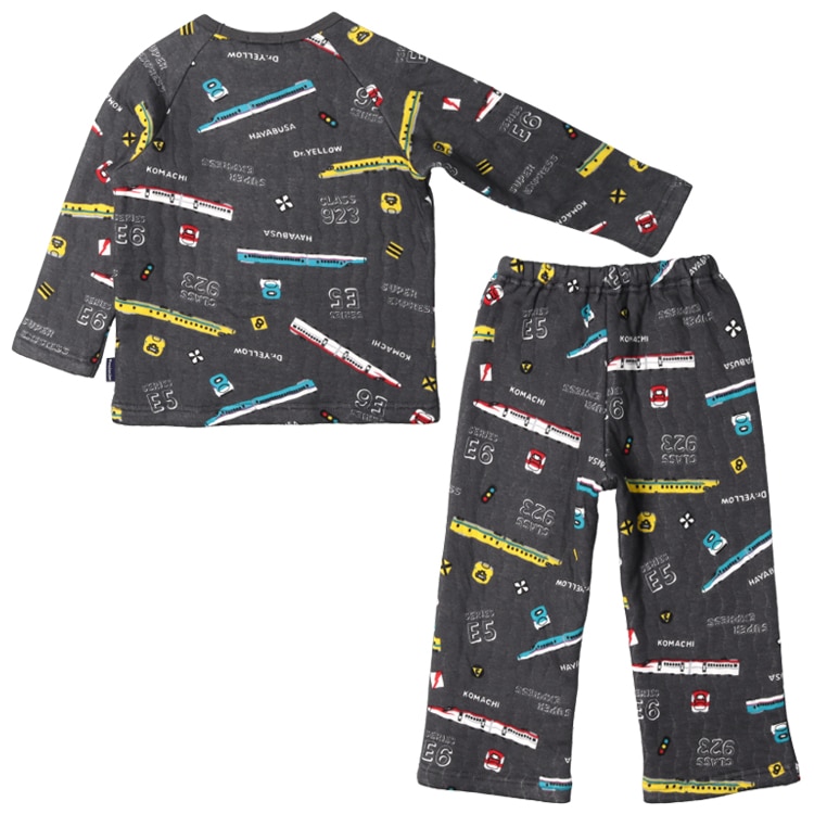 JR Shinkansen Train Print Long Sleeve Quilted Pajamas