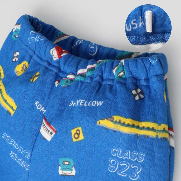 JR Shinkansen Train Print Long Sleeve Quilted Pajamas