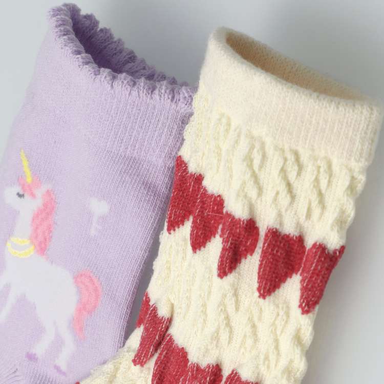 Heart and unicorn crew socks