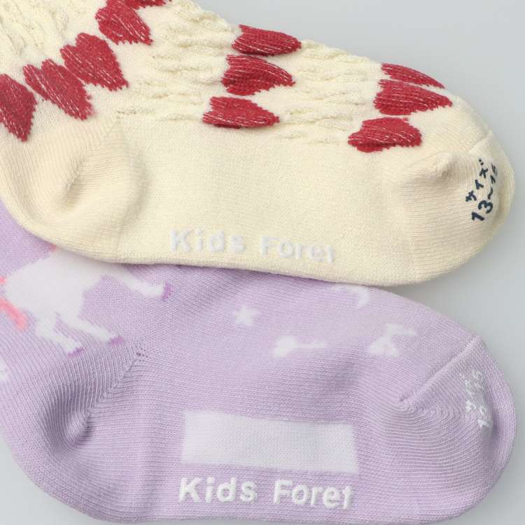 Heart and unicorn crew socks