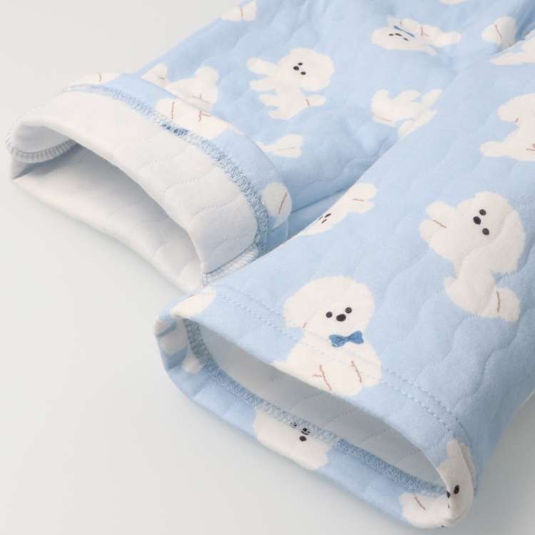 Pomeranian print long sleeve quilted pajamas