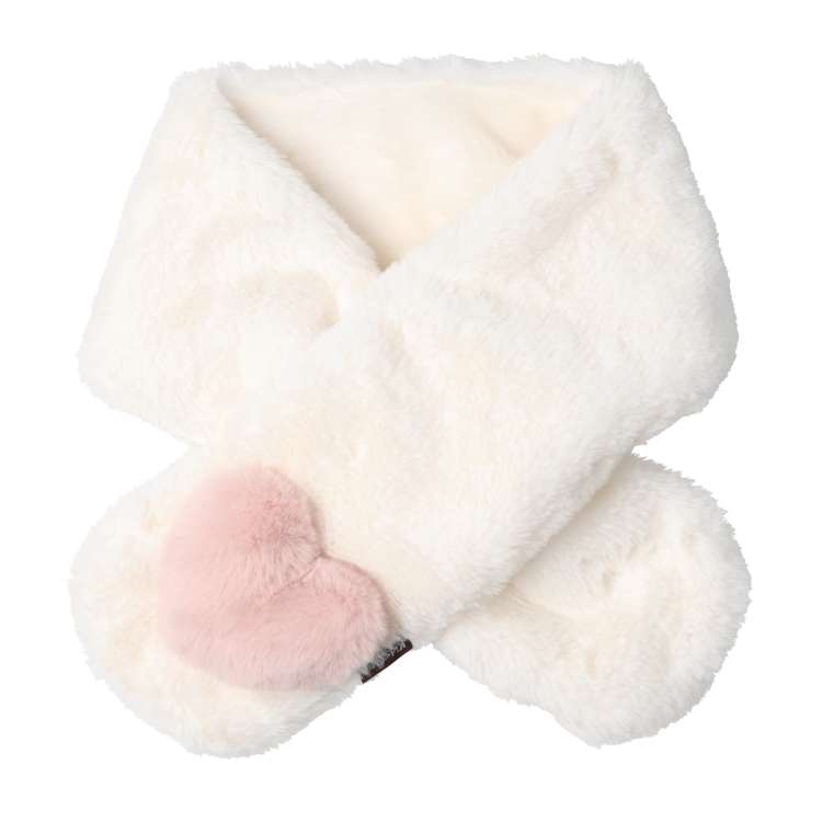 Fluffy heart faux fur muffler