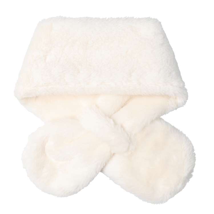 Fluffy heart faux fur muffler