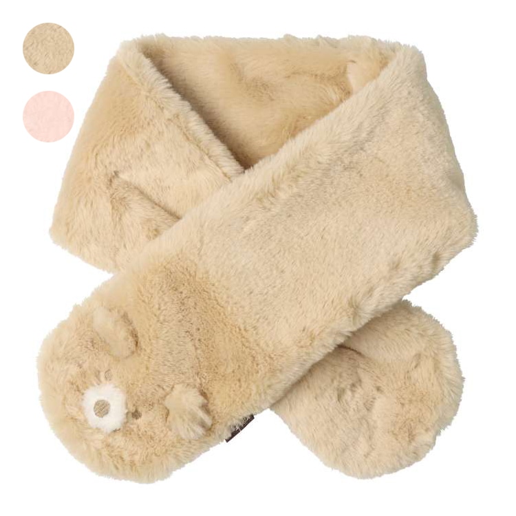 Fluffy bear and rabbit faux fur scarf