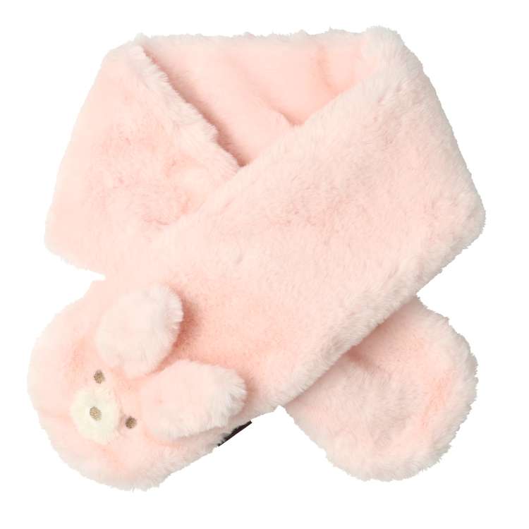 Fluffy bear and rabbit faux fur scarf