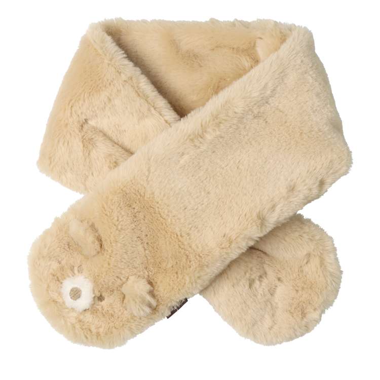 Fluffy bear and rabbit faux fur scarf