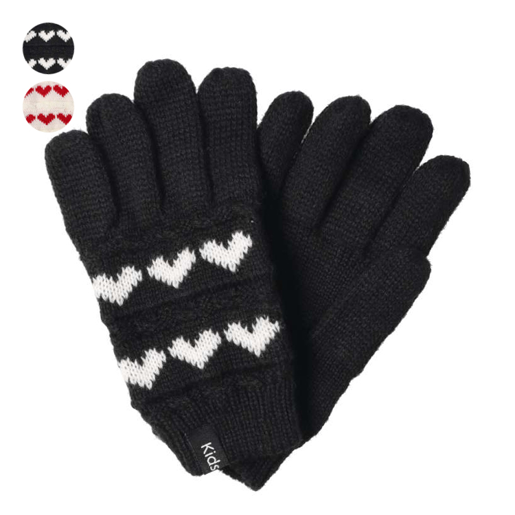 Heart pattern gloves