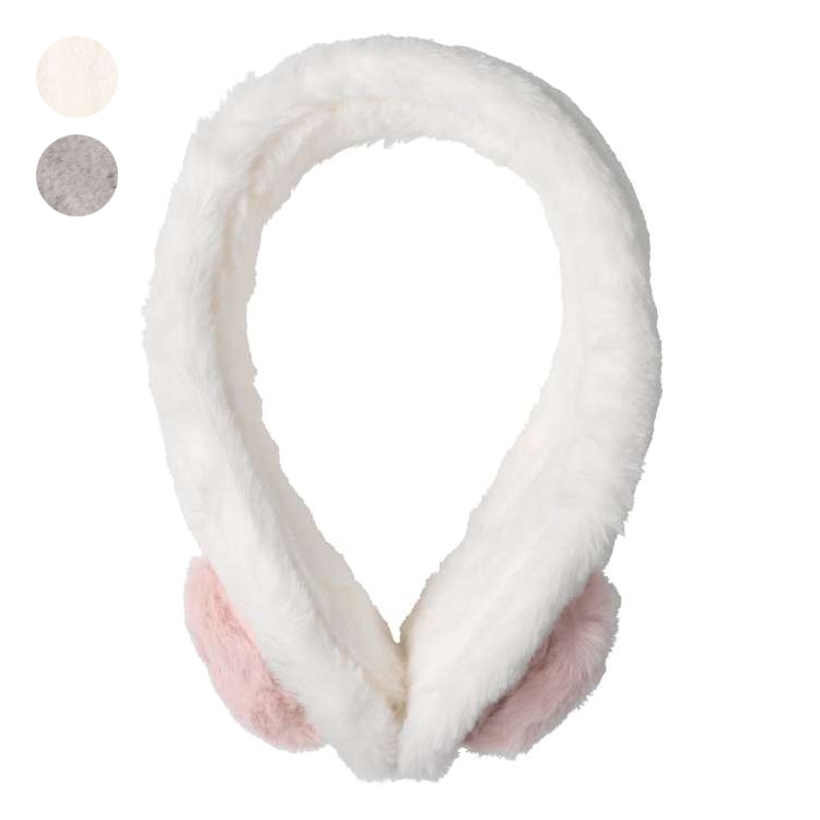 Fluffy heart faux fur earmuffs