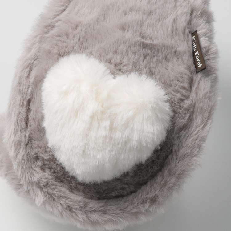 Fluffy heart faux fur earmuffs