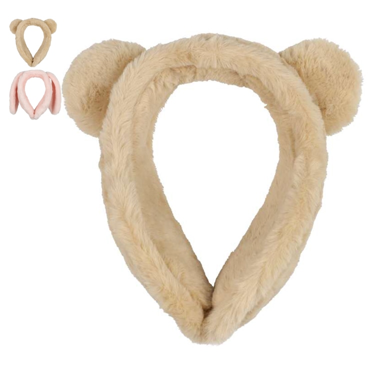 Fluffy bear and rabbit faux fur earmuffs