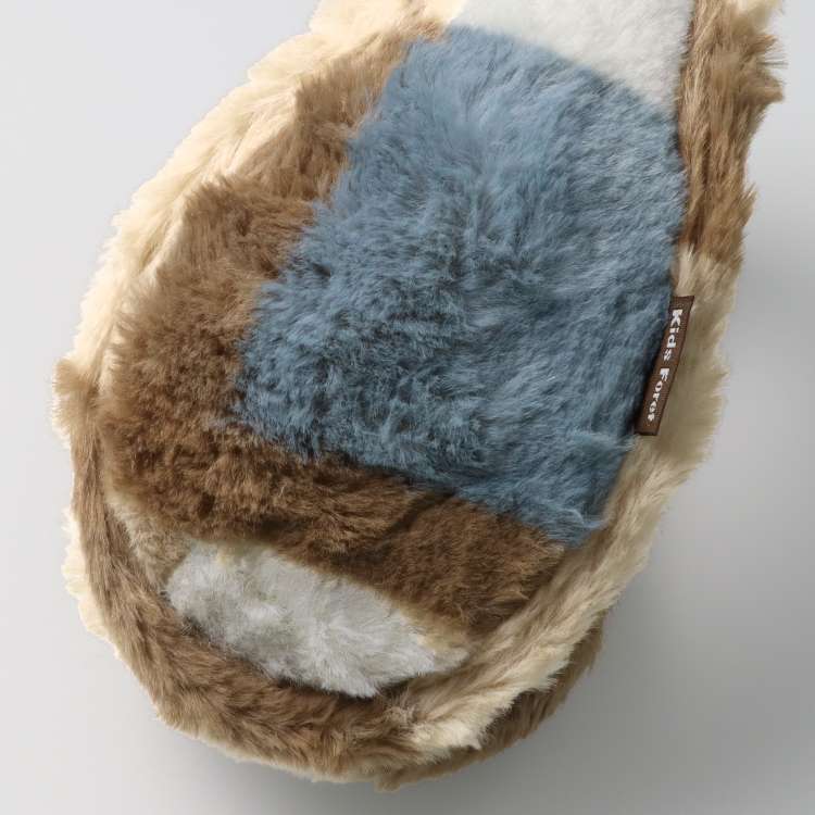 Fluffy checkered faux fur earmuffs