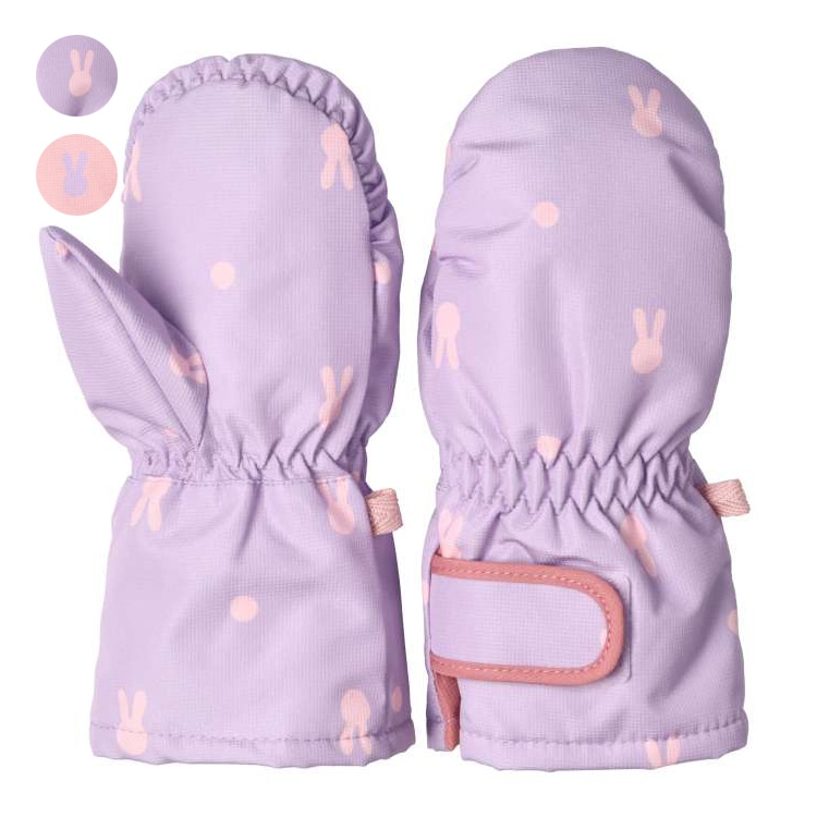 Rabbit print snow gloves