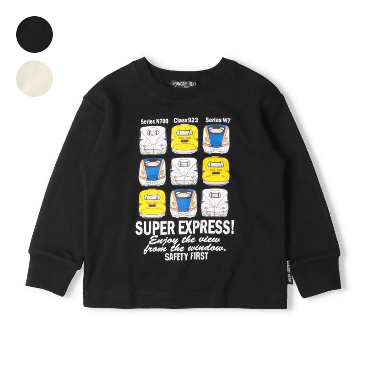 JR Shinkansen train front row fleece sweatshirt (black, 110cm)