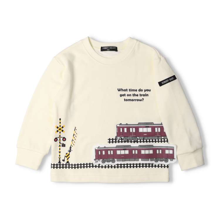 Hankyu train print fleece sweatshirt