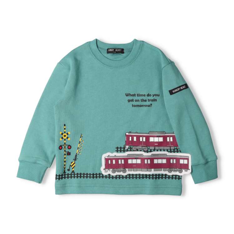 Hankyu train print fleece sweatshirt