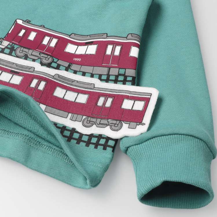 Hankyu train print fleece sweatshirt