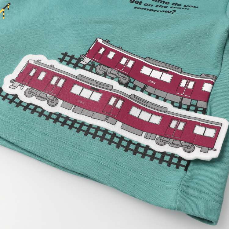 Hankyu train print fleece sweatshirt