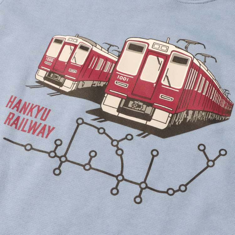 Hankyu Railway Line Map Fleece Sweatshirt