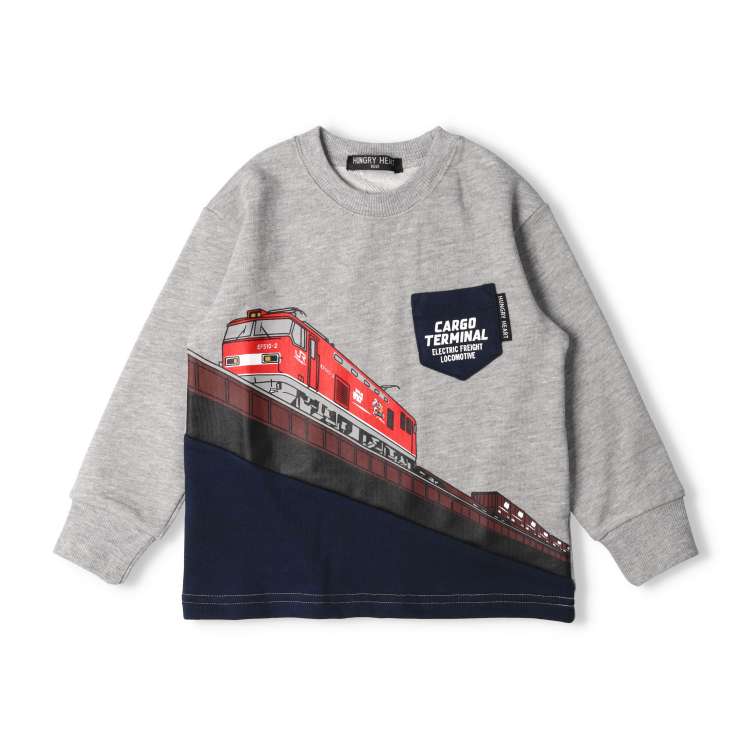 JR freight train printed fleece sweatshirt